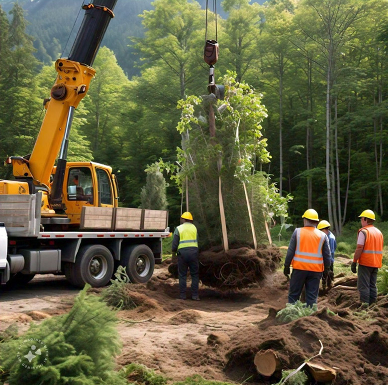 Trees translocation and reptiles relocation
